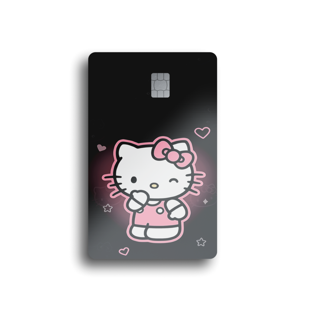 Hello Kitty Black Glow Card Skin