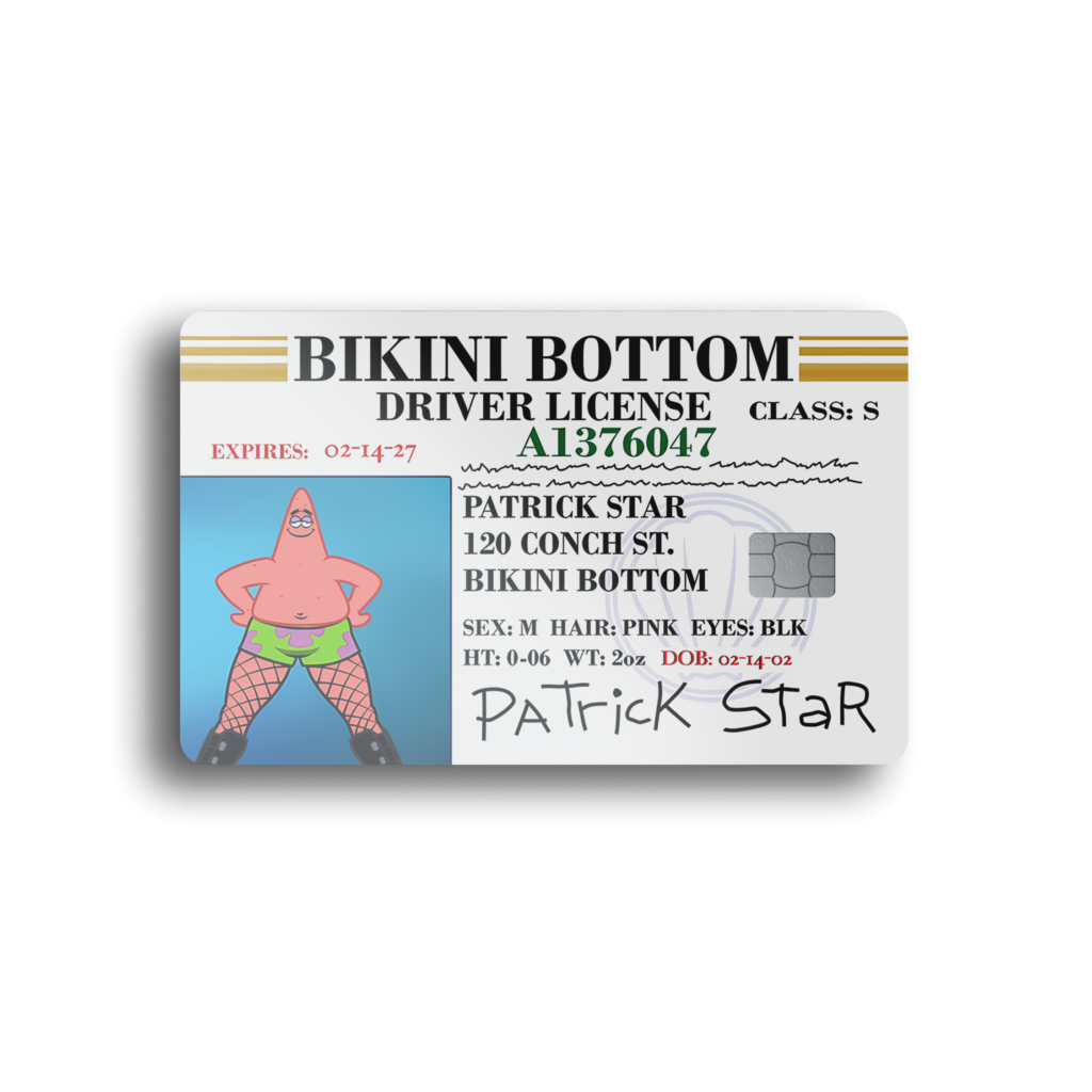Patrick Star ID Card Skin
