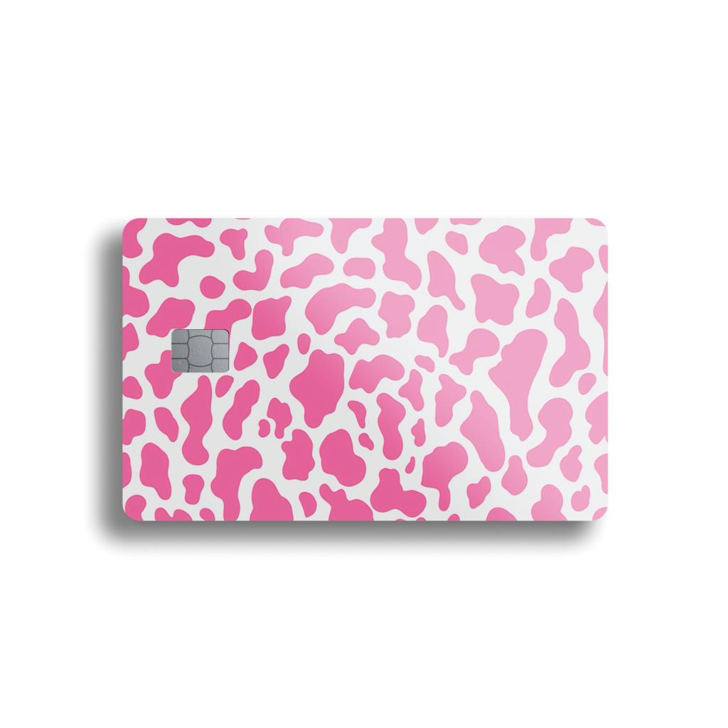 Pink Cow Print Card Skin