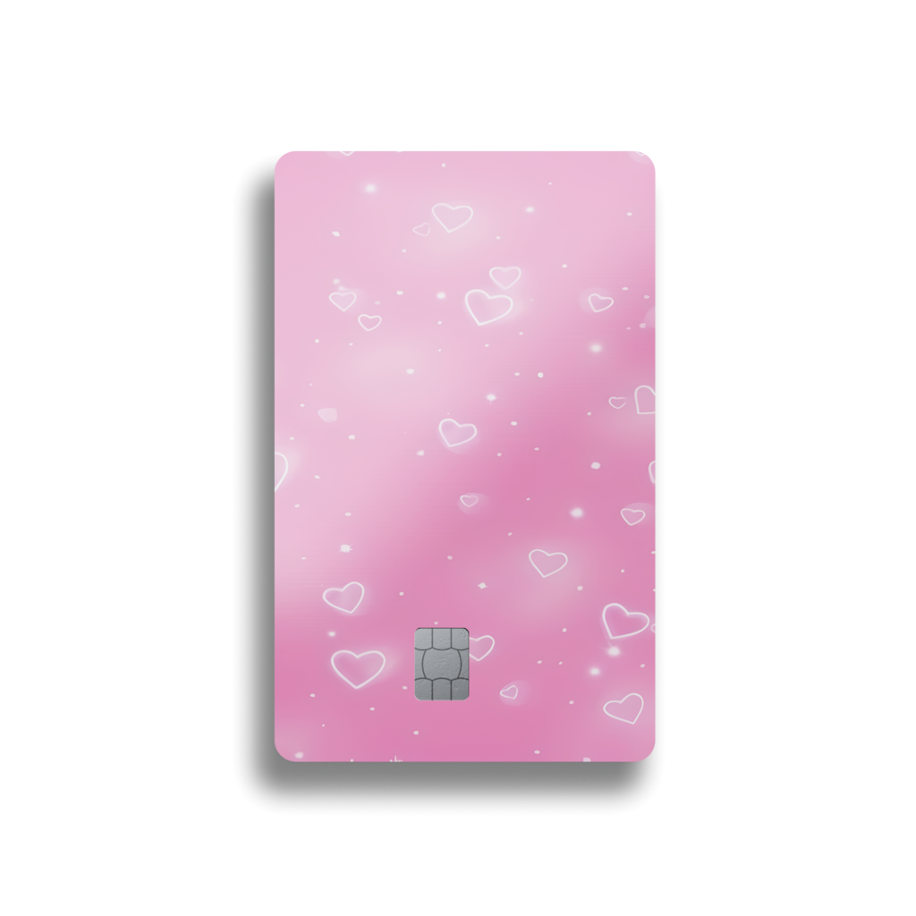 Dreamy Pink Hearts Card Skin