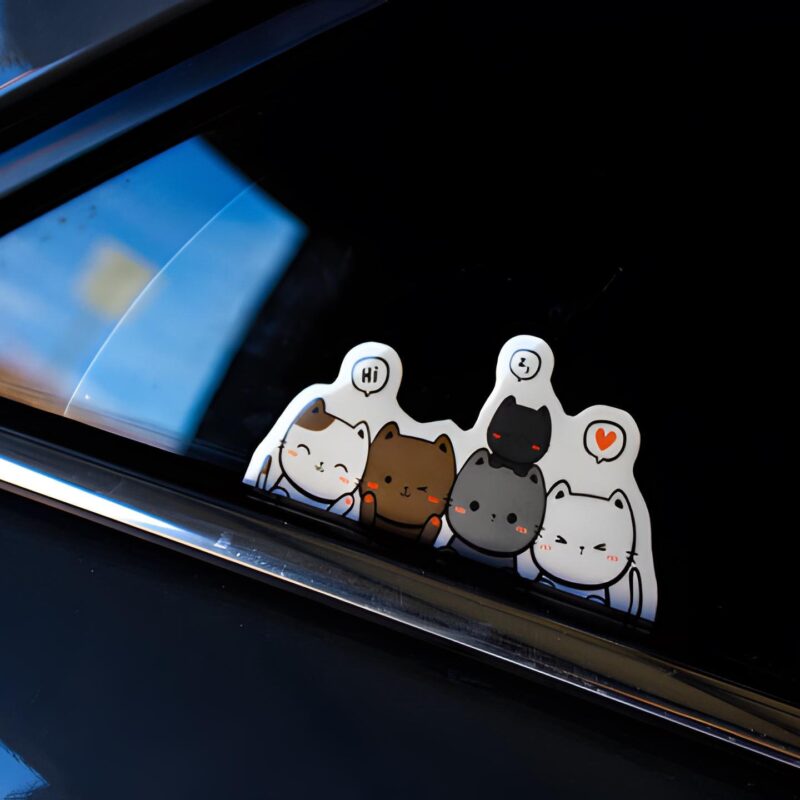 Chibi Cat Family Peeker