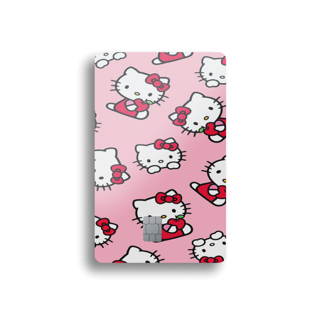 Pink Kitty Pattern Card Skin